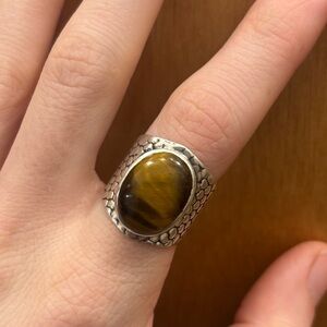 Tiger's Eye Oval Stone Sterling Silver